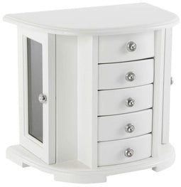 Items Sieradenkist - Juwelenkist met lades - Hout 26 x 18 x 23 cm - Wit