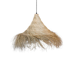 Furnilux-Grote Raffia Hanglamp Ø110 cm – Handgemaakte Boho Plafondlamp van Natuurlijk Gras – XL N...