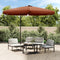 vidaXL - Parasol - met - stalen - paal - 300 - cm - terracottakleurig