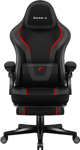 Huzaro Force 4.6 Carbon - Gamingstoel - Uitschuifbare voetensteun en ergonomisch comfort - Zwart