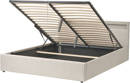 ARMELLE - Bed met opbergruimte - Beige - 160 x 200 cm - Polyester