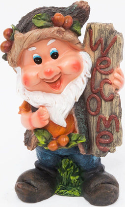 Tuinkabouter met welcome bord