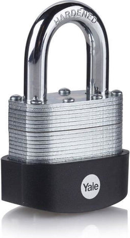 YALE 50 mm - Buitenhangslot - Gelamineerd staal - Beugel van gehard staal (3 stuks)