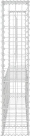 vidaXL - Schanskorf - U-vormig - met - 5 - palen - 500x20x200 - cm - ijzer