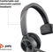 Poly Voyager 4310-M UC - Draadloze Bluetooth-headset - 24 uur spreektijd - Zwart