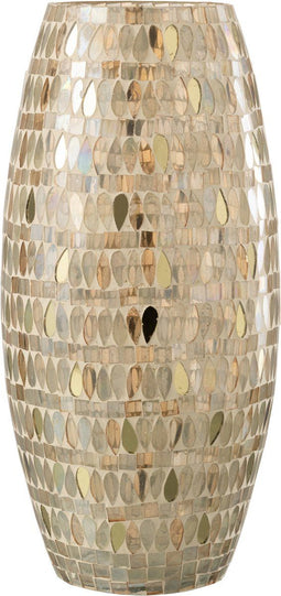 J-Line windlicht Mozaiek - glas - beige - large