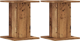 vidaXL - Plantenstandaards - 2 - st - 30x30x40 - cm - bewerkt - hout - oud - houtkleurig