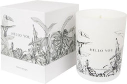 Home Delight Hello You - Geurkaars - ø8x10,5cm - wit/zwart