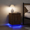 vidaXL - Nachtkastjes - met - led-verlichting - 2 - st - bruin - eikenkleurig