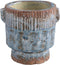 PTMD Zila Bloempot - 17 x 14 x 16 cm - Terracotta - Blauw