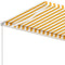 vidaXL - Luifel - vrijstaand - handmatig - uittrekbaar - 400x300 - cm - geel - en - wit