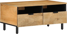 vidaXL - Salontafel - 80x54x40 - cm - massief - mangohout - bruin