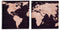 Canvas Wereldkaart 1,5 x 28 x 28 cm (36 Stuks)