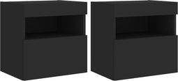 vidaXL - Tv-wandmeubels - met - LED-verlichting - 2 - st - 40x30x40 - cm - zwart