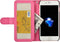 Apple iPhone 8 Plus & 7 Plus - Book Case - Leer met Kaartsleuven en Lanyard - Magenta