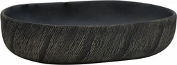 vidaXL - Opzetwasbak - ovaal - 59x40x14 - cm - keramiek - zwart