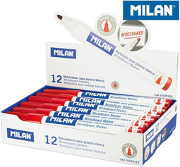 Markeerstiften Milan Whiteboard 12 Stuks Rood PVC