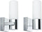 Paulmann Gemini - LED-spiegellamp - IP44 E14 230V dimbaar - Chroom Satijn (2 stuks)