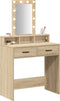 vidaXL - Kaptafel - met - LED - Verlichting - - - Sonoma - Eiken - - - 79x41x140 - cm