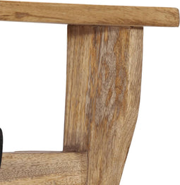 vidaXL - Wandkapstok - met - 4 - haken - massief - mangohout