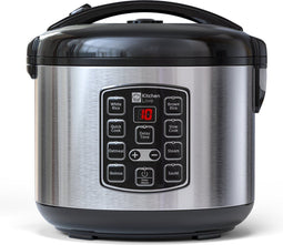 KitchenLove Rijstkoker 0.8L - Multicooker - Stoomfunctie - Zwart RVS