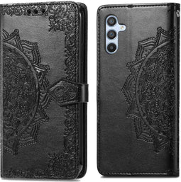 iMoshion Hoesje Geschikt voor Samsung Galaxy A34 (5G) Hoesje Met Pasjeshouder - iMoshion Mandala Bookcase - Zwart