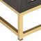 vidaXL - Tv-meubel - 120x30x40 - cm - massief - mangohout - zwart - en - goudkleurig