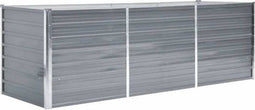 vidaXL - Plantenbak - verhoogd - 240x80x77 cm - gegalvaniseerd staal - grijs