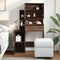 vidaXL - Kaptafel - met - kastje - 80x35x132 - cm - bruin - eikenkleur