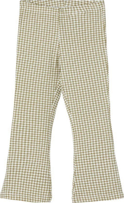 NAME IT MINI NMFDAMAR BOOTCUT PANT - Meisjes Legging - Lange bootcut - Groen/wit geruit