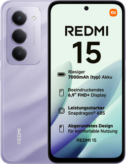 Xiaomi Redmi 15 - Smartphone - 6GB RAM 128GB opslag 7000 mAh batterij Paars