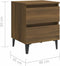 vidaXL - Nachtkastje - met - metalen - poten - 40x35x50 - cm - bruin - eikenkleur