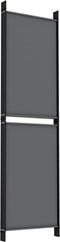 vidaXL - Kamerscherm - met - 5 - panelen - 250x180 - cm - antracietkleurig