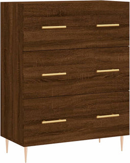 vidaXL - Dressoir - 69,5x34x90 - cm - bewerkt - hout - bruin - eikenkleur
