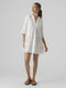 VERO MODA VMHELI 3/4 SHORT DRESS WVN GA NOOS - Korte gestreepte jurk met ruches en v-hals - Maat XL