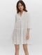 VERO MODA VMHELI 3/4 SHORT DRESS WVN GA NOOS - Korte gestreepte jurk met ruches en v-hals - Maat XL