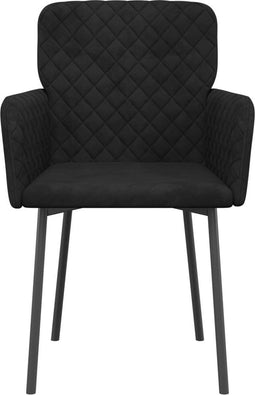 vidaXL - Eetkamerstoelen - 2 - st - fluweel - zwart