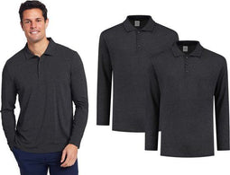 Pierre Calvini - Polo Shirt Heren - Poloshirts Heren Lange Mouw - Longsleeve Heren - 2 Pack -