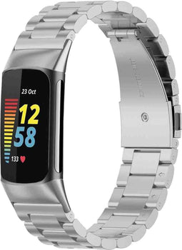 imoshion Fitbit Charge 6 - Stalen bandje met vlindersluiting - Zilver