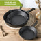 HI NATURE™ Koekenpannen - Gietijzeren Pannenset 3 - Skillet Cast Iron - Pannen Incl Siliconen Handvaten - Hapjespan - Bakpannensets - BBQ & Induct