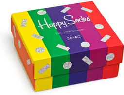 Happy Socks - Pride Giftbox - 2-pack met kleurrijke sokken - zwart/oranje/groen/geel/paar
