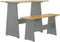 vidaXL - Eettafel - met - bankje - REINE - massief - grenenhout - honingbruin&grijs