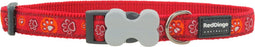 Animal Boulevard Dc-pi-re-25 - Hals- En Leibanden - Hond - Rd Halsband Paw Impressions Rood-l 25mmx41-63cm - Maat: L