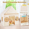 Coast Speeltent - Indoor Speelhuis met Sterrenlampjes - Beige en Bruin 120 x 101 x 143 cm