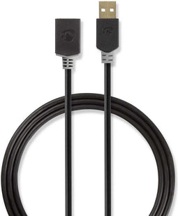 Nedis CCBW60010AT20 - USB A Kabel - 200 cm - Grijs