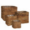 Mica Decorations Mand Santo - 35x35x35 cm - Zeegras - Bruin - Set van 4