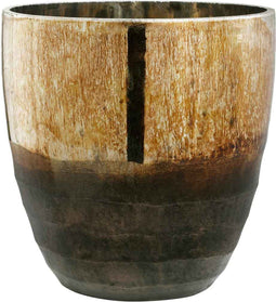 PTMD Roman windlicht - H11 x Ø10 cm - Glas - Koper