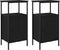 vidaXL - Nachtkastjes - 2 - stuks - Zwart - Eiken - 41x31x80 - cm - Geengineerd - Hout