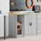 vidaXL - Garagekast - 30x51x85 - cm - massief - grenenhout - grijs - sonoma