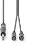 Nedis COTH23300GY15 - 6.35mm naar RCA audiokabel - 150 cm - Grijs
